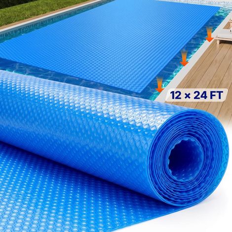 Bâche Solaire Piscine Rectangulaire Couverture Thermique 7,32 x 3,66 m Épaisseur 0,4 mm PE (1/5)