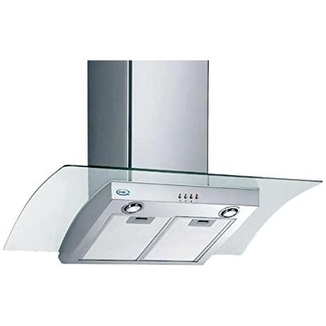 Ecoair by Baraldi EA211 Cappa a Parete Laser Comandi Pulsantiera elettronica Classe energetrica D Portata 700 m3-h 90 cm Inox-Vetro