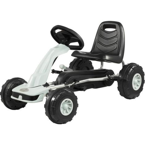 Kart a pedales para niños - Gris - Marcha adelante/atrás - 88 x 50 x 50 cm