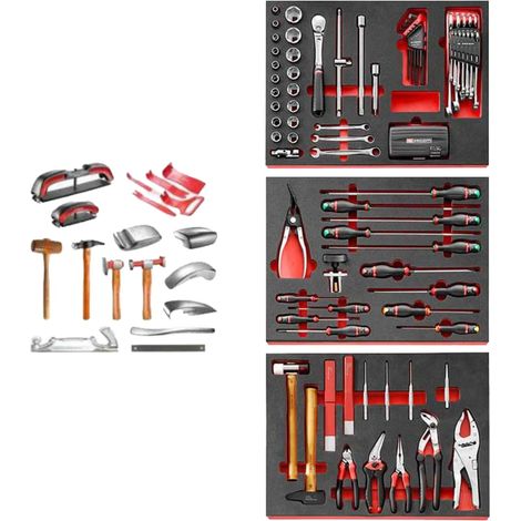 Facom – Coffret multi-outils 12 clés mixtes 7-24mm – 18 douilles 8-32mm – 15 tournevis Protwist – 3 tiroirs pour rangement volumineux