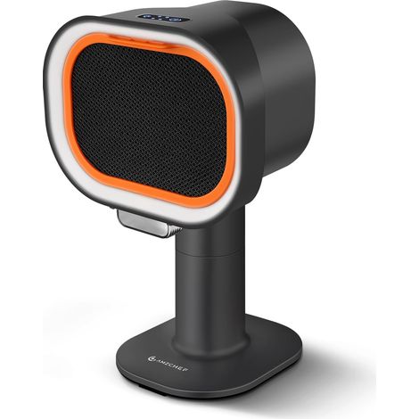 hotte aspirante portable avec hauteur télescopique et inclinaison à 40°, 4 modes de vitesse, silencieuse, filtre en aluminium de grand calibre pour appartement/BBQ/RV, Noir [Classe énergétique A+] (1/5)