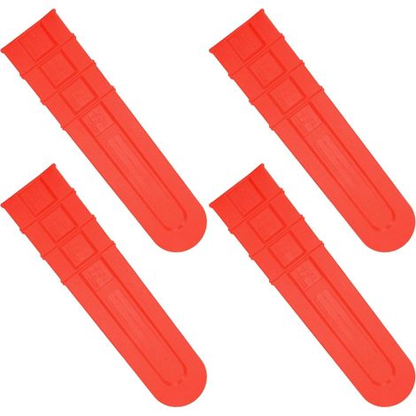Fourreau de Chaîne en Plastique Rouge 45,7 Cm pour Tronçonneuse, Lot de 4 Protège-Lames Universels Résistants, Adapté aux Travaux Extérieurs et Entretien Facile (1/5)