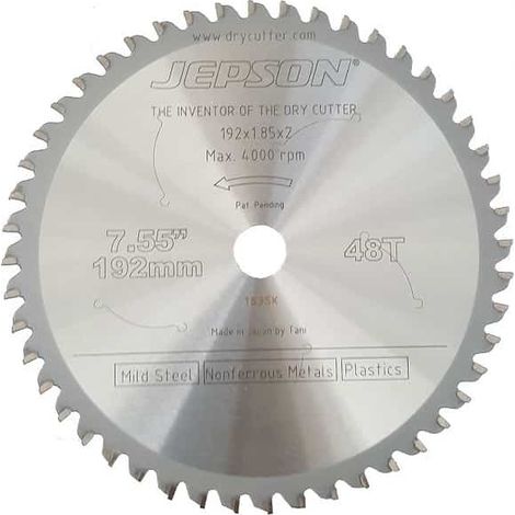 JEPSON Lame de scie carbure Ø192mm - Acier mince - 719248 - 192 mm - 1.8 mm - 20 mm - 48 dents