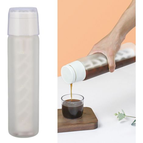 Cafetière à infusion à froid 550 ml, usage domestique, bouteille filtrante pour infusion à froid aux fruits, verre sablé, café en extérieur, bouteille portable pour infusion aux fruits, cafetière à in (1/5)