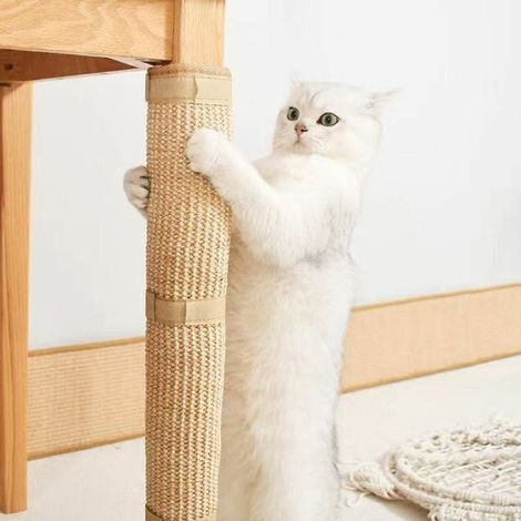 Rascador de madera de pie, rascador de sisal para muebles, rascador de juguetes, tabla rascadora para gatos, 2550 cm, circunferencia 16-20 cm (1/4)