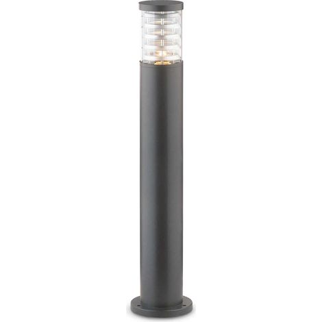 Piantana-Palo Da Esterno Moderna Tronco Alluminio Antracite 1 Luce E27 H80Cm