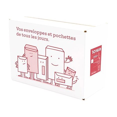Pochettes administratives 229 x 324 autocollante avec fenêtre - Boîte de 250
