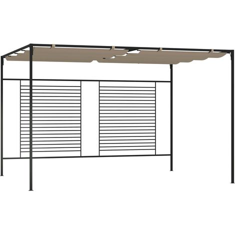 Pavillon mit Ausziehbarem Dach 3x4x2,3 m Taupe 180 g/m²