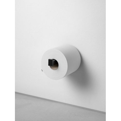 KEUCO Ersatz-Rollenhalter aus Metall, schwarz-matt, WC-Rollenhalter für Badezimmer und Gäste-WC, 1 Rolle, Toilettenpapier-Halter, Edition 11 (1/5)