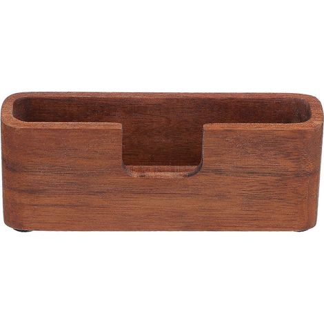 1 Boîte de rangement pour cartes de visite de bureau, lisse et élégante (couleur café) (1/5)