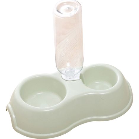Gamelle 2 en 1 pour animaux de compagnie, distributeur automatique de croquettes pour chat avec abreuvoir intégré (1/4)