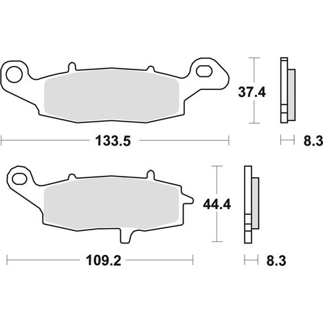 Pastillas de freno TRW ZF KH229 orgánicas para Kawasaki ER5 01-06, ER6 06-16, Versys 650 07-09, KLR 650 95-04, Z 750 04-06, ZR7 99-04, VN 800 96-03, VN 900 06-17, GPZ / ZR 1100 96-98, VN 1500 96-03, V