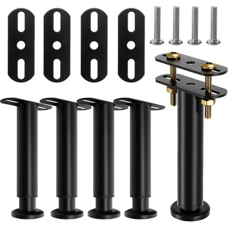 4 pièces Pied sommier à Lattes,Pied de lit,Pied de lit 30 cm,Pied pour sommier a Lattes,reglable Installation sans Perçage Pied sommier 18-32cm,Pieds pour sommier à Lattes