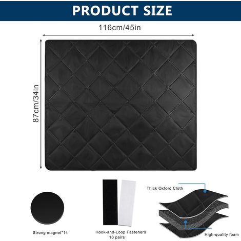 Pare-vent magnétique isolant pour cheminée, couverture épaisse anti-froid pour foyer, écran thermique d'hivernage, Composition : 81100, Couleur : noir (1/5)