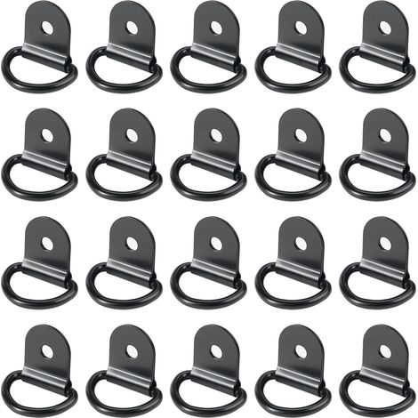 20 pièces Anneaux D'arrimage,Anneaux d'arrimage,Anneau Arrimage INOX,remorque d'anneau Montage d, Anneau d arrimage Rond pour Pliable avec Verrouillage de Charge dans Les Voitures(36 x 25 mm, Noir) (1/5)