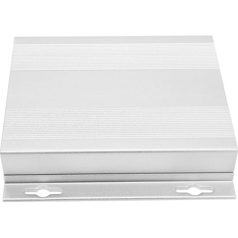 Boîtier plat en alliage d'aluminium, finition argent sablé, 27 x 131 x 130 mm, boîtier de circuit imprimé, boîtier de décodeur (1/5)