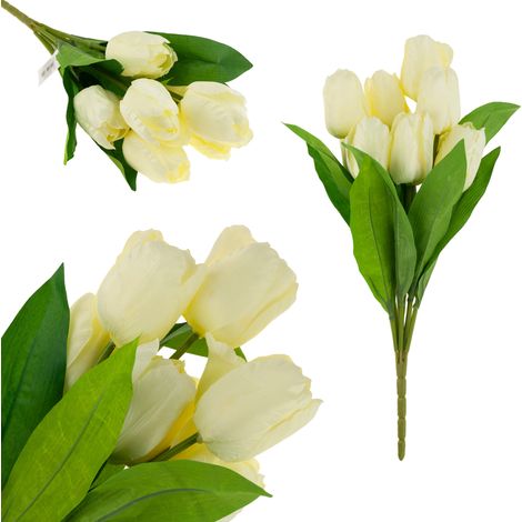 Strauß künstlicher Tulpen, ecru-weiß, CV10614-10, 9 Stück (1/5)