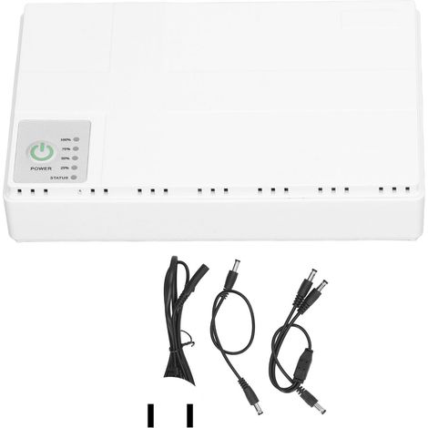 Uninterruptible Power Supply Mini DC Backup UPS System for Router Monitoring Camera White 85‑265V US Plug
