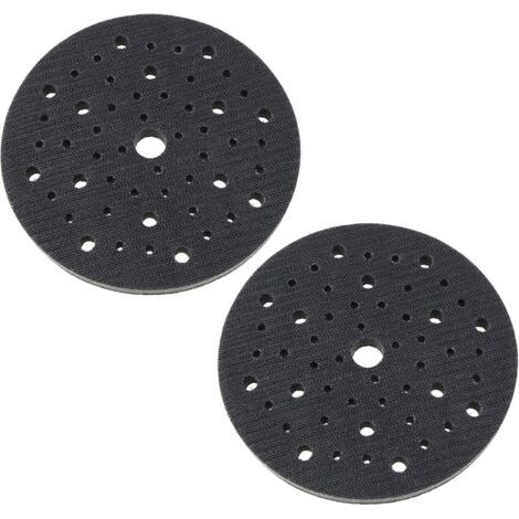 2pcs Éponge Douce Tampon d'interface 150mm Tampon de Ponçage 53 Trous pour Ponceuse Coussin Tampon Résistant aux Chocs Dédiés Remplacement Crochet et Boucle Disques de Ponçage- (1/5)