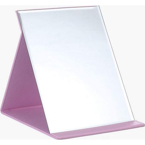 Folding Mirror, HD Glass, PU Leather, Adjustable Angle, Travel Makeup (1/2)