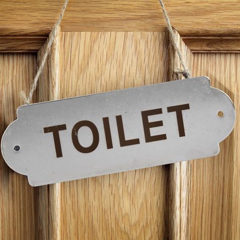 Poteau de clôture en acier inoxydable pour jardin, maison, porte d'entrée, portail, panneau d'avertissement pour toilettes avec vis de fixation (1/5)