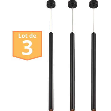 Lot de 3 suspensions tubes design noir G9 10W IP20 (1/3)