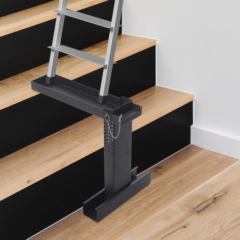 Treppenführungsschienenrahmen, Schiene belastbar bis 250 kg, höhenverstellbar 34-48 cm, Stahlführung mit rutschfesten Fußpolstern, schönes Aussehen (1/5)