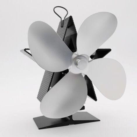 Ventilateur Poele à Bois 4 Pales Avec Thermomètre - Ventilateur Cheminée Alimenté à la Chaleur Ventilateur Silencieux avec Protection Contre le Surchauffe pour Poêle à Bois Cheminée Gaz Bûche Poêle à (1/5)
