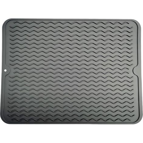 Tapis d'égouttage en silicone isolant thermique pour égouttoir de cuisine, bol ou vaisselle. Tapis filtre à eau pour égouttoir de bureau. (1/5)