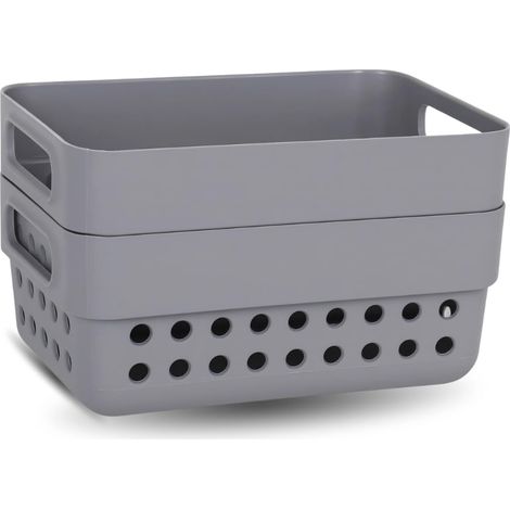 Lot de 2 petits Paniers de Rangement en Plastique – Corbeilles Multi-Usages 350 ml (1/5)