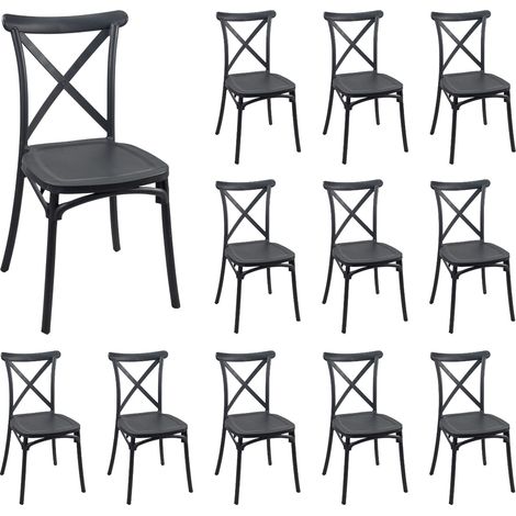 12er-Pack stapelbare Catering-Stühle „Charlotte“, 50 x 44 x 87,5 cm, 7house