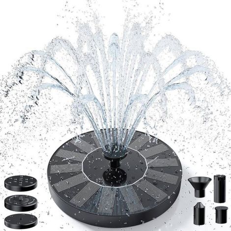 AMZtime Fontaine Solaire Extérieur Jardin 2026 – Pompe Solaire DIY avec 6 Buses, Déco Jardin, Bain d’Oiseaux, Étang, Patio (1/5)