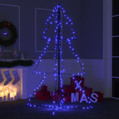 Sapin de Noël conique,Arbre de Noël cône 200 LED d'intérieur/d'extérieur 98x150 cm -WYW87997 (1/5)