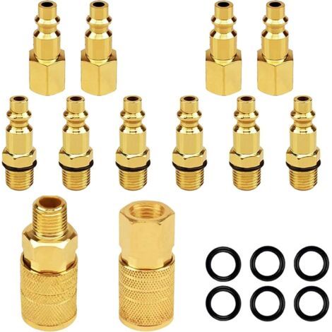 12PCS compresseur d'air coupleur d'air 1 / 4 "NPT connecteur d'entraînement et kit de couplage (1/5)