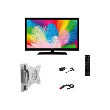 Pack ANTARION TV LED 21.5" 54cm Full HD 12V + Support TV 180° Camping-Car (1/5)