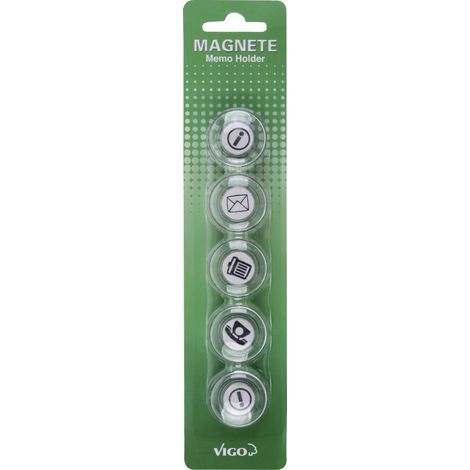 Vigo Magnete für Magnettafeln 6er Pack, Message, rund Magnettafel & Pinnwand