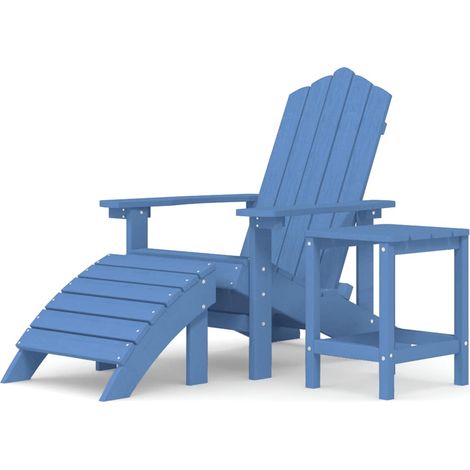 Maison Exclusive - Zahradní křeslo Adirondack + podnožka/stolek HDPE akvamarínové (1/5)