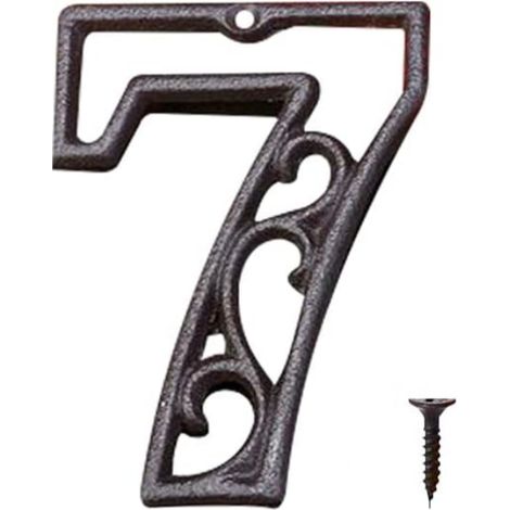 JSSEVN-Métal Numéro de Maison en Fonte extérieur Moderne House Numbers Metal Sign Numéro de Porte Style rétro Numéro D'adresse Pour café, Bar (Numéro 7) (1/5)