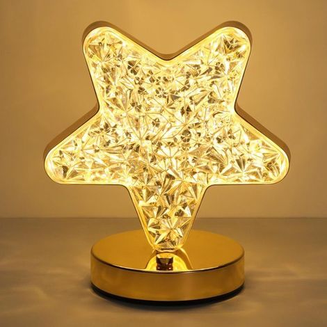 KLVGTIFS PU - Lampe de Table Rechargeable en Cristal, Lumière Étoilée, Lampe de Chevet Tactile, Luminosité Réglable, Disponible en 3 Coloris (1/5)