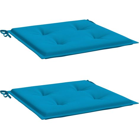 INLIFE Coussins de chaise de jardin 2 pcs 50x50x3 cm Bleu (1/5)
