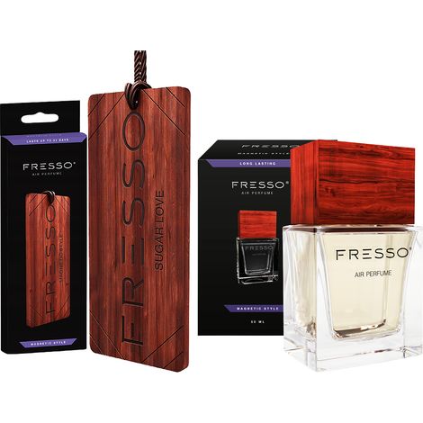 Colgante de madera con fragancia Fresso de estilo magnético + perfume PARA coches (1/5)