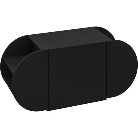 Scarpiera Sequoia, Mobile Portascarpe 10 Paia, 2 Ripiani, 2 Ante, 110x41x50h cm Nero