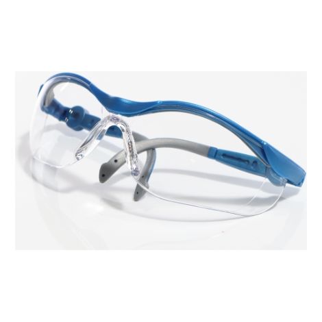 Occhiali di protezione trasparenti blu/grigio, PC 2mm antigraffio e antifog