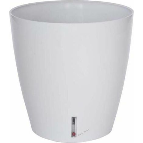 Vaso di fiori rotondo - RIVIERA - Eva nuova in plastica - Ø 46 x H 45 cm - 49 L - Bianco (1/5)