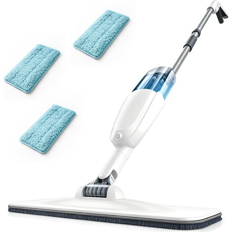 Balai Spray Microfibre Electrostatique - 3 Lingettes Lavables Cheveux