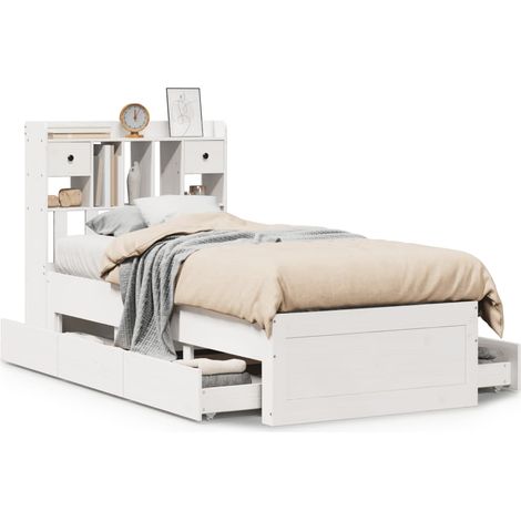 Maison Exclusive - Letto Libreria senza Materasso Bianco 90x190 cm Massello Pino