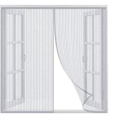 Tende, Tenda Magnetica Autosigillante, Porta in Rete Spessa, Porta Anti-Zanzariera, con Magnete, Adatta ad Animali Domestici e Bambini, Dimensioni 120-120 cm, Bianco (1/4)