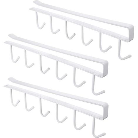 Set da 3 pezzi - Ganci multifunzionali per armadietti e utensili da cucina - Bianco (1/5)