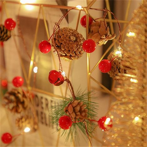 Guirlande Lumineuse LED - Fil de Cuivre Souple - Éclairage Intérieur et Extérieur - Pour Arbre de Noël Décoration Festive - 2 M - Jaune (1/5)