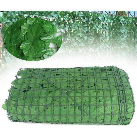 Biombo de hiedra de 3 metros, biombo de jardín, hojas grandes de hiedra artificial, plantas artificiales, verde. (1/5)